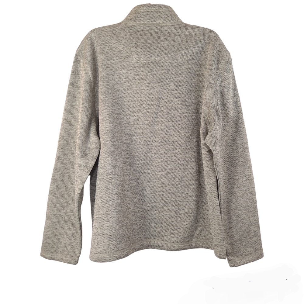 G.H. BASS Men's Sherpa Fleece Button Mock Sweater Moonstruck Heather Gray - 2X - Picture 2 of 10